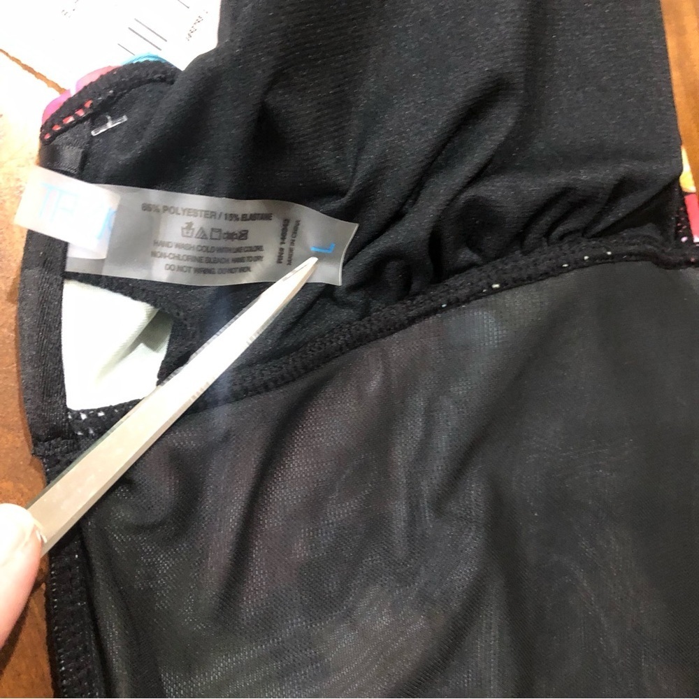 Simply Fit Tankini Swimsuit Top & Bottom Swimwear L Black Tropical Slimm… - Picture 8 of 12